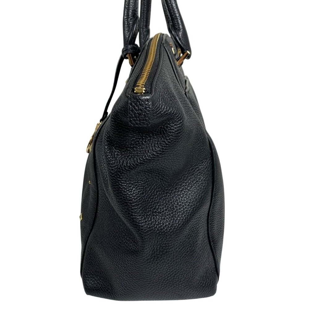 MICHAEL KORS Riley Studded Black Pebble Leather Large Satchel /Shoulder Bag - Picture 2 of 11